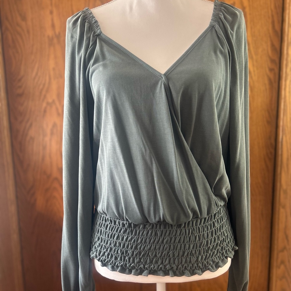 NWT Daytrip “Smocked Surplice Top”